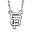 10kt White Gold 3/8in San Francisco Giants SF Pendant on 18in Chain
