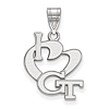 Sterling Silver I Love Georgia Tech Pendant 3/4in