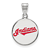 Sterling Silver 5/8in Cleveland Indians Enamel Pendant
