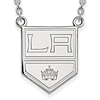 Sterling Silver Los Angeles Kings Logo Necklace 3/4in
