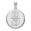 Sterling Silver 3/4in Round Seattle Mariners S Pendant