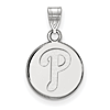 Sterling Silver 1/2in Philadelphia Phillies Round Pendant