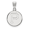 Sterling Silver 5/8in Pittsburgh Pirates Disc Pendant