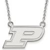 10k White Gold Purdue University Small Necklace