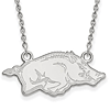 Sterling Silver Small University of Arkansas Pendant with 18in Chain
