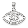University of Colorado Football Pendant 3/4in Sterling Silver