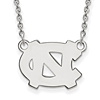 University of North Carolina NC Pendant with 18in Chain 14k White Gold