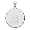 10k White Gold United States Naval Academy Disc Pendant 1in