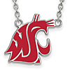 Silver Washington State University Enamel 18in Necklace