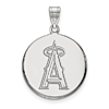 Sterling Silver 3/4in Round Los Angeles Angels Pendant