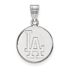 14k White Gold 5/8in Los Angeles Dodgers Disc Pendant