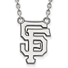 10kt White Gold 5/8in San Francisco Giants SF Pendant on 18in Chain