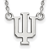 10kt White Gold 1/2in Indiana University Pendant with 18in Chain