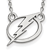 Sterling Silver Small Tampa Bay Lightning Pendant with 18in Chain