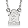 14k White Gold 1/2in Marshall University Logo Pendant with 18in Chain