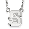 10k White Gold 1/2in North Carolina State University NCS Necklace