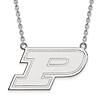 Sterling Silver Purdue University P Logo Necklace