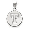 14k White Gold 5/8in Texas Rangers Logo Pendant