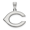 14k White Gold 5/8in Cincinnati Reds C Pendant