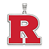 Sterling Silver Rutgers University Enamel R Pendant 1in