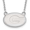 Sterling Silver 1/2in University of Georgia G Pendant with 18in Chain