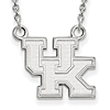 Sterling Silver 1/2in University of Kentucky UK Pendant on 18in Chain