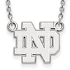 14k White Gold Small University of Notre Dame ND Necklace