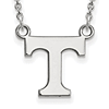 Sterling Silver 1/2in University of Tennessee T Pendant with 18in Chain