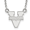 14kt White Gold 1/2in University of Virginia Pendant with 18in Chain
