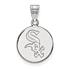 Sterling Silver 5/8in Round Chicago White Sox Pendant