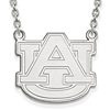 10kt White Gold Auburn University Pendant with 18in Chain