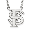 Silver 3/4in Florida State University FS Pendant with 18in Chain