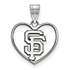 Sterling Silver 5/8in San Francisco Giants Laser-cut Heart Pendant