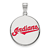 Sterling Silver 3/4in Cleveland Indians Enamel Pendant