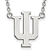10kt White Gold Indiana University Logo Pendant with 18in Chain