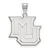 Marquette University MU Pendant 3/4in Sterling Silver