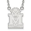 10k White Gold Marshall University Logo Pendant with 18in Chain