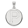 10k White Gold 3/4in Pittsburgh Pirates Disc Pendant