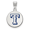 Sterling Silver 5/8in Texas Rangers Enamel Pendant