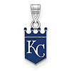 Sterling Silver 1/2in Kansas City Royals Enamel Crown Pendant