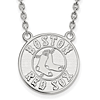 Sterling Silver 5/8in Boston Red Sox Pendant on 18in Chain