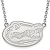 Silver University of Florida Gator Head Pendant with 18in Chain