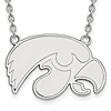 University of Iowa Logo Necklace 3/4in Sterling Silver