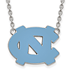 Silver University of North Carolina NC Enamel Pendant with 18in Chain