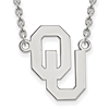 Sterling Silver University of Oklahoma OU Pendant with 18in Chain