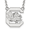 14k White Gold University of South Carolina Logo Pendant on 18in Chain