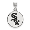 Sterling Silver 5/8in Chicago White Sox Enamel Pendant