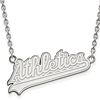 10k White Gold Oakland Athletics Pendant on 18in Chain