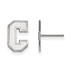 College of Charleston Small Post C Earrings 14k White Gold