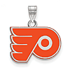 Sterling Silver 1/2in Philadelphia Flyers Enamel Pendant